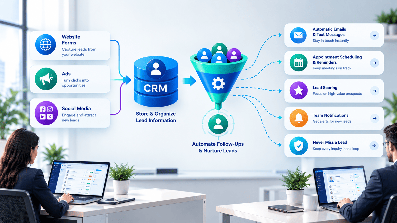 Modern CRM Workflow Infographic Banner (1)